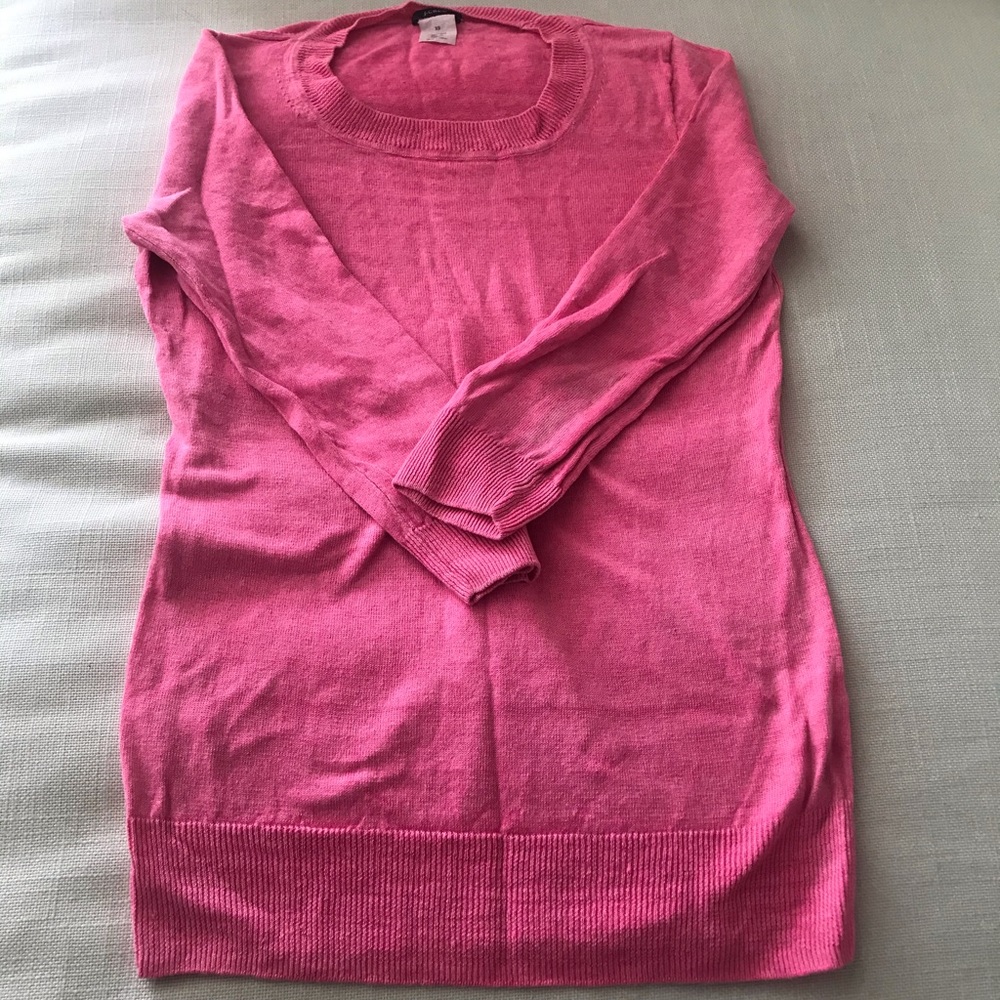 JCrew neon pink linen sweater, Sz XS
